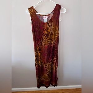 Purple, orange, and red dress tank top